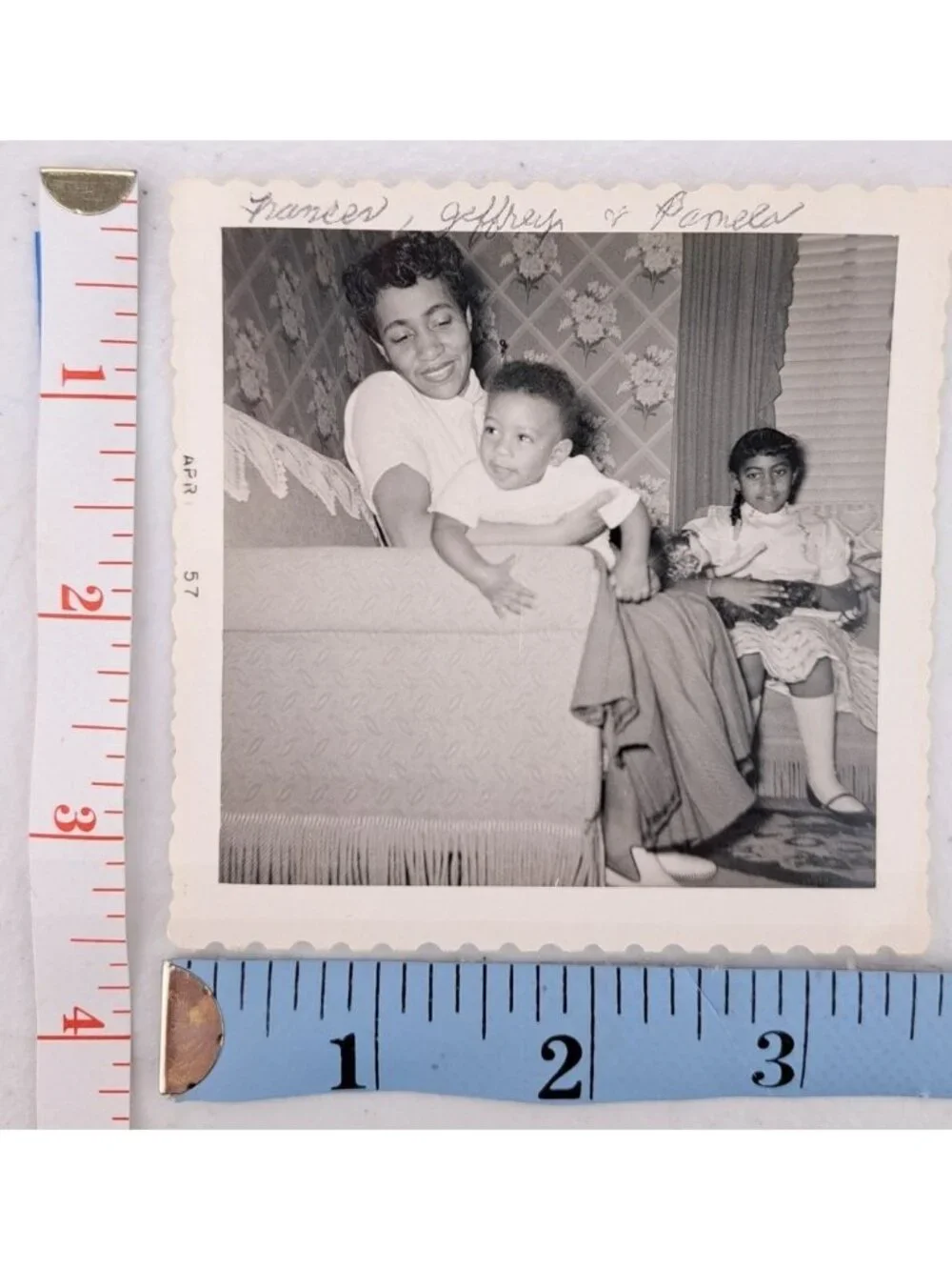 Vintage Black White Family Photo April 1957 African American Mother Son Daughter - Picture 8 of 8
